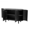 thumbnail image 4 of Curved Buffet Cabinet with Storage, BUG HULL 48 inch Kitchen Sideboard Cabinet with 4 Doors, Coffee Bar Cabinet Storage Cabinet for Dining Room, Living Room, Black, 4 of 8