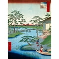 thumbnail image 2 of Hiroshige, Ando 15x18 Gold Ornate Wood Framed with Double Matting Museum Art Print Titled - Lords Garden Beside Mokuboji Temple, 2 of 4