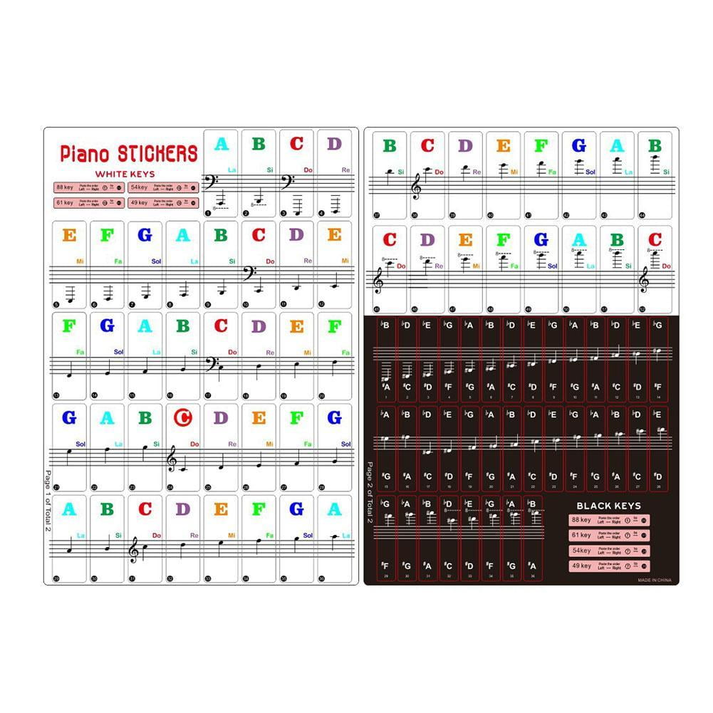 Autocollant Piano Note, Amovibles Autocollants pour Notes de Piano