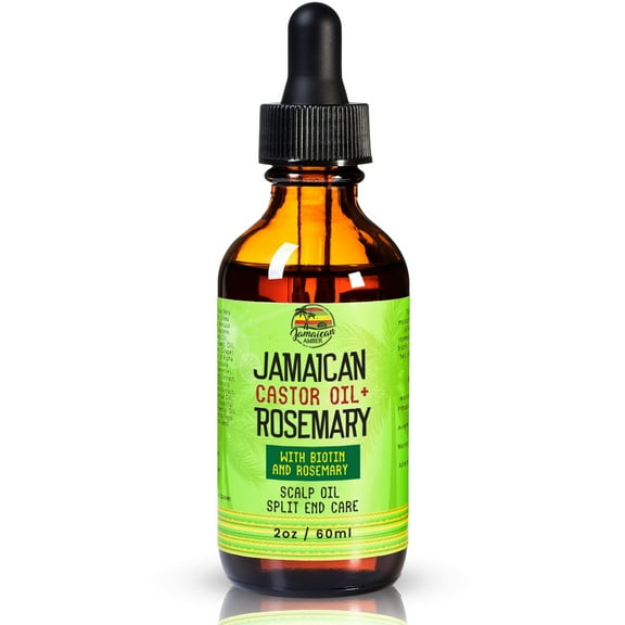 Jamaican Amber Jamaican Castor Oil & Romero Hair Oil 2 oz/60 ml with Biotin and Rosemary