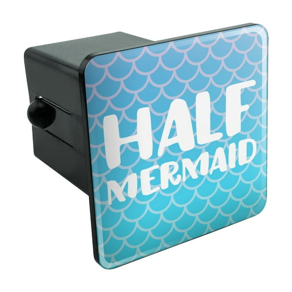 Half Mermaid With Blue Scales Tow Trailer Hitch Cover Plug Insert