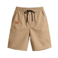 thumbnail image 7 of VV AVEORS Men'S Casual Shorts 9" Twill Cotton Stretch Drawstring Elastic Waist Lightweight Summer Beach Shorts With Pockets Khaki L, 7 of 7