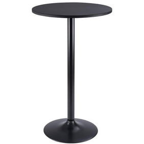 Walnew Patio Round Bistro Pub Table 39.5" High Bar Cocktail Table with Metal Leg and Base, Black