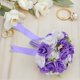 thumbnail image 5 of FELTECHELECTR 1 ramo de novia exquisito, ramo de mano de PE, ramo de flores artificiales para boda, ramo decorativo vívido, suministros creativos para boda para mujeres, morado, 5 of 7