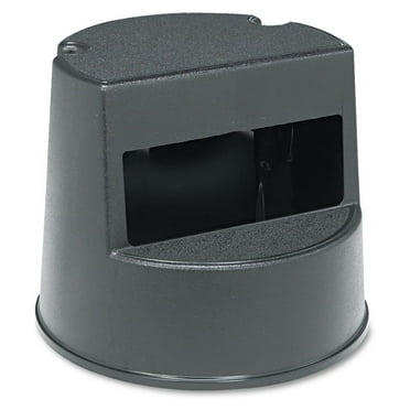 252300BK Rolling Step Stool Curved Design Retracting Casters 16 dia. x 13 1/2h Black