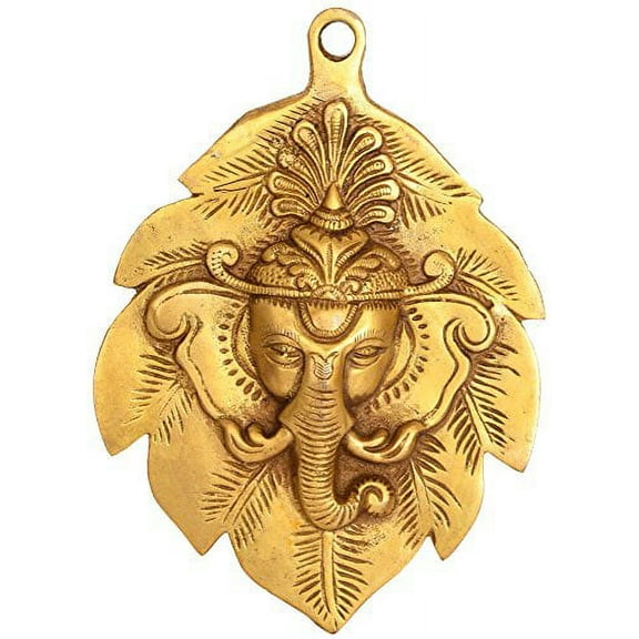 Pipal Ganesha Wall Hanging Mask - Brass Statue