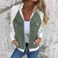 thumbnail image 2 of Inleife Fashion Jackets Women Splicing Solid Color Pocket Cardigan Jacket Women's Zippered Jacket Long Sleeved Casual Coat Top, 2 of 5