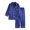 Blue, variant on Kid Girls Boys Silk Satin Pajamas Set Button-Down PJs Sets Two-Piece Lounge Sets Long Sleeve Sleepwear