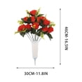 thumbnail image 3 of QuanTara Bouquet of Peacock Roses Artificial Flowers, for Overseas Cemetery Decoration and Holiday Decorations, 12x8x8in, 0.8lb, 3 of 8