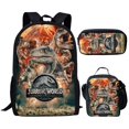 thumbnail image 3 of dinosaurio jurásico anime mochila infantil com lancheira 17in bolsa de estudiante bolsa de lápiz kit de mochila escolar temporada escolar, 3 of 4