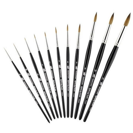 - Princeton Art & Brush Co - Kolinsky Red Sable Short Handle Brush - Round - 3/0