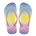 thumbnail image 2 of POLERO Boy Girl Flips Flops for Kids Rainbow Mermaid Scale Print Slip-on Thong Sandals Kids Slides Water Shoes for Beach Swim Pool Size 2, 2 of 7