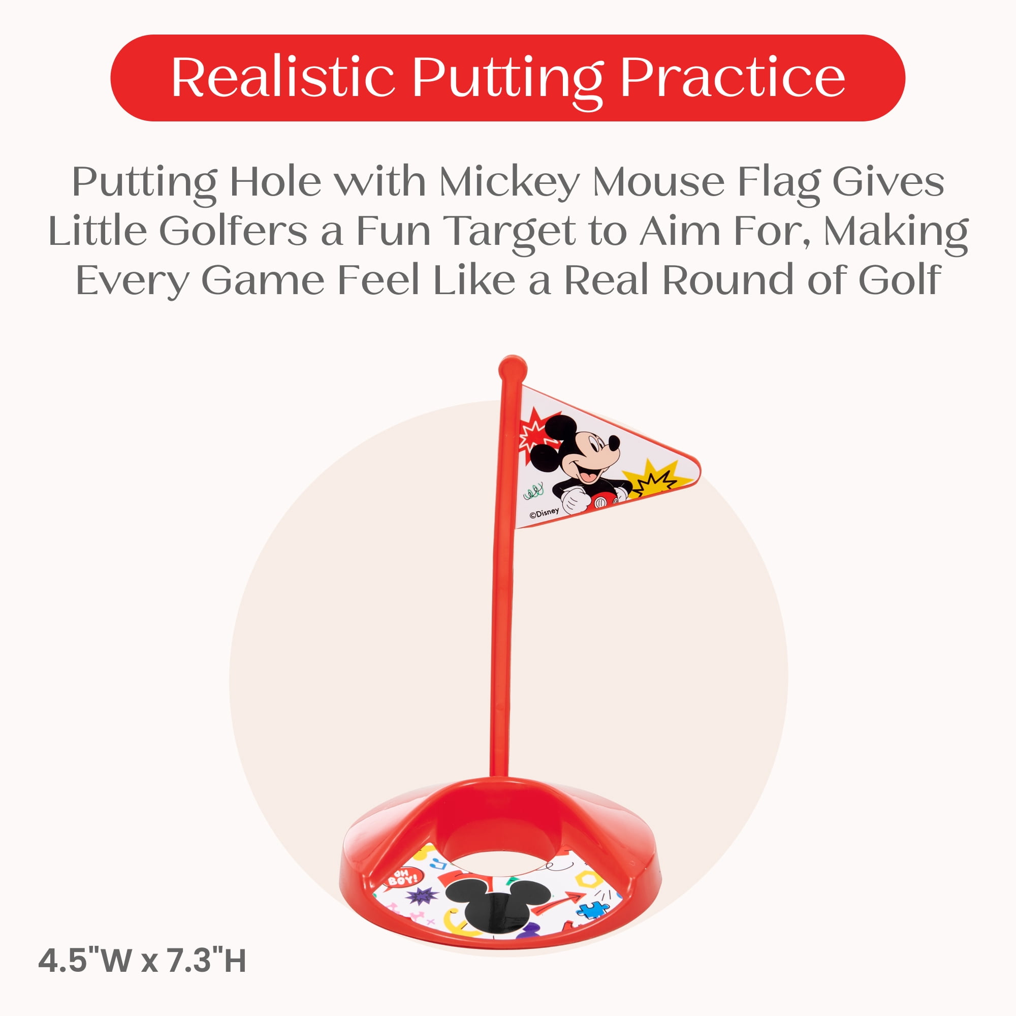 Mickey Mouse Golf Sports Set by Delta Children - 8-Piece Toddler Golf Playset with Wheeled Golf Bag, 3 Clubs, 2 Balls & Putting Hole