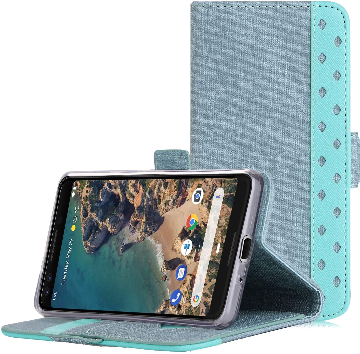 ProCase Google Pixel 3 Flip Case, Folio Folding Wallet Protective Cover