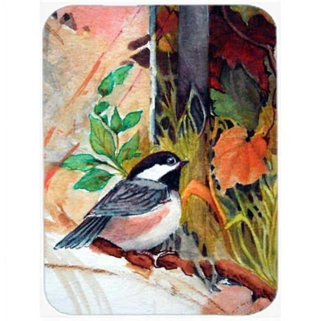 Carolines Treasures PJC1059LCB Fence Sitter Chickadee Glass Cutting Board- Large