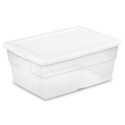 Sterilite 16 Qt Stackable Clear Plastic Storage Container w/ Lid, (36 Pack)