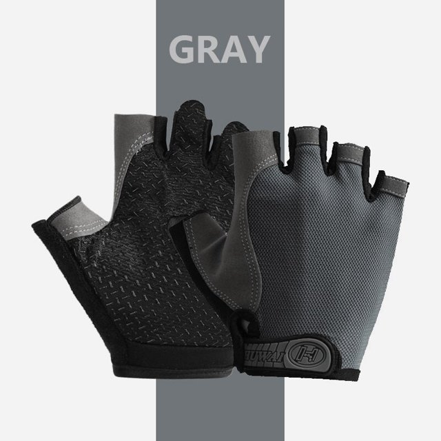 Profesional gimnasio Fitness transpirable antideslizante mujeres hombres medio dedo verano pesca ciclismo guantes sin dedos mujer bicicleta Deng Xun unisex