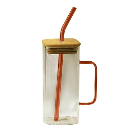 

Xinduolei Drinking Glasses with Lids and Glass Straw Ideal for / / Sister Coffee Cup Tall Glass Cups Set Hot Cocoa Cups with Handles Milk Glass Cup and Saucer Double Glass Cup Insulated Mug Glass Cute