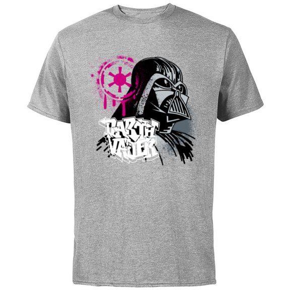 Star Wars Darth Vader and Imperial Symbol Graffiti - Short Sleeve Cotton T-Shirt for Adults - Customized-Athletic Heather