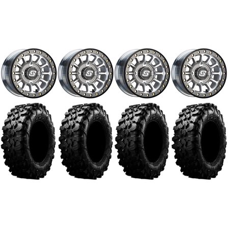 Sedona Sano Bdlk 15x7 Wheels Ct 29" Carnivore Tires Can-Am Maverick X3 / Honda Pioneer 1000 / Talon