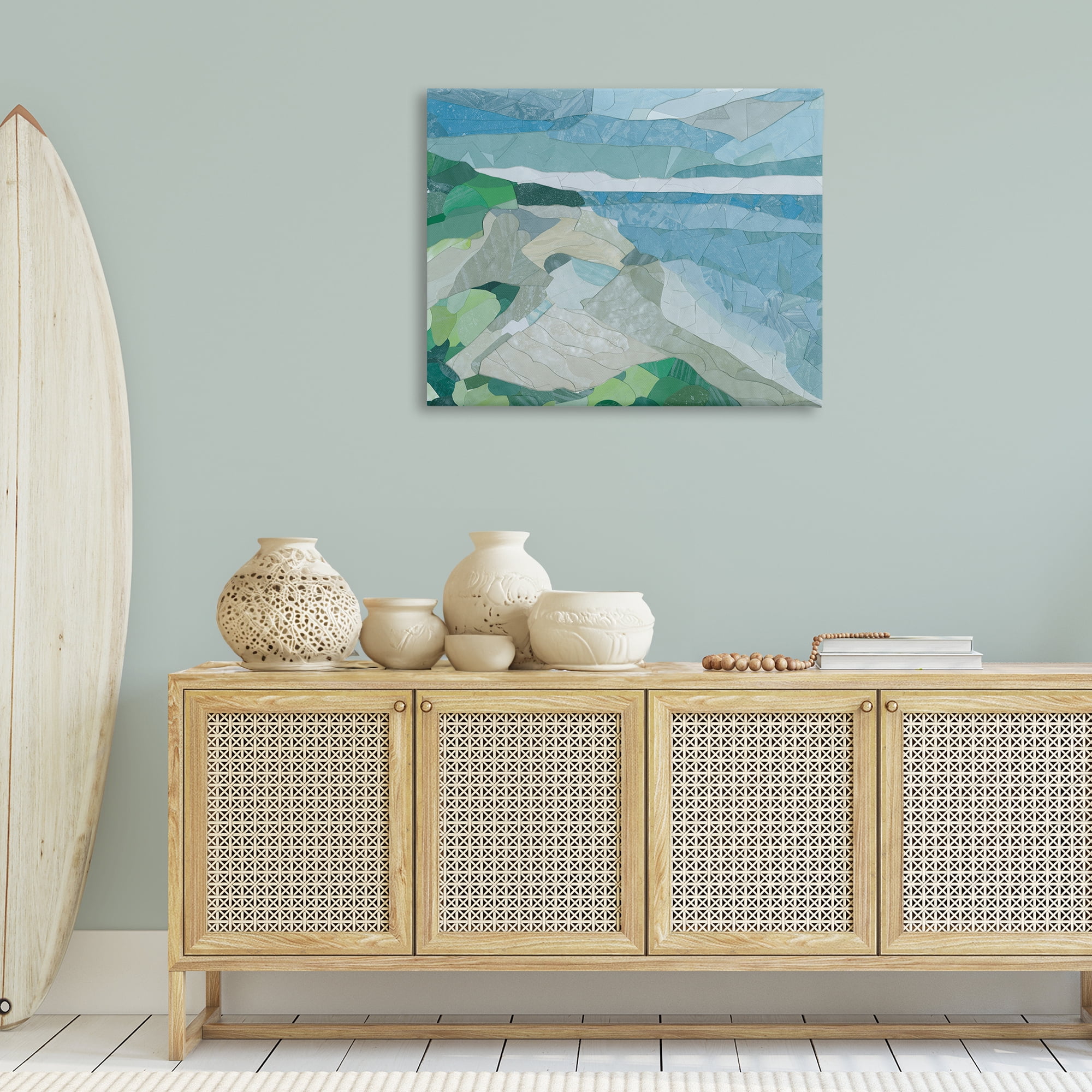 Stupell Industries Ocean Overlook Abstraction Landscape & Nature Painting Wrapped Canvas Art Print Wall Art, 40 x 30