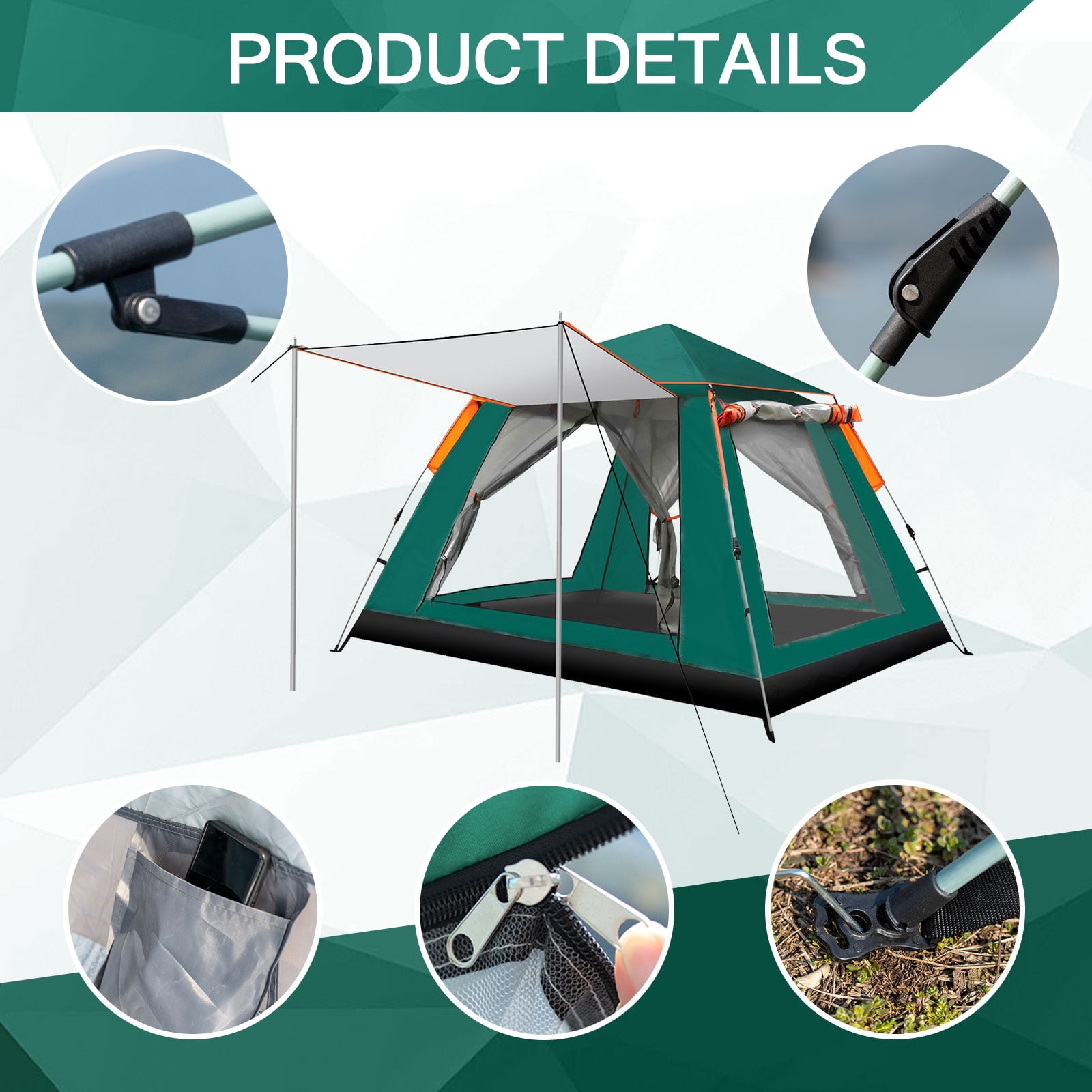 Topchances 4 Person Outdoor Camping Tent with Carry Bag