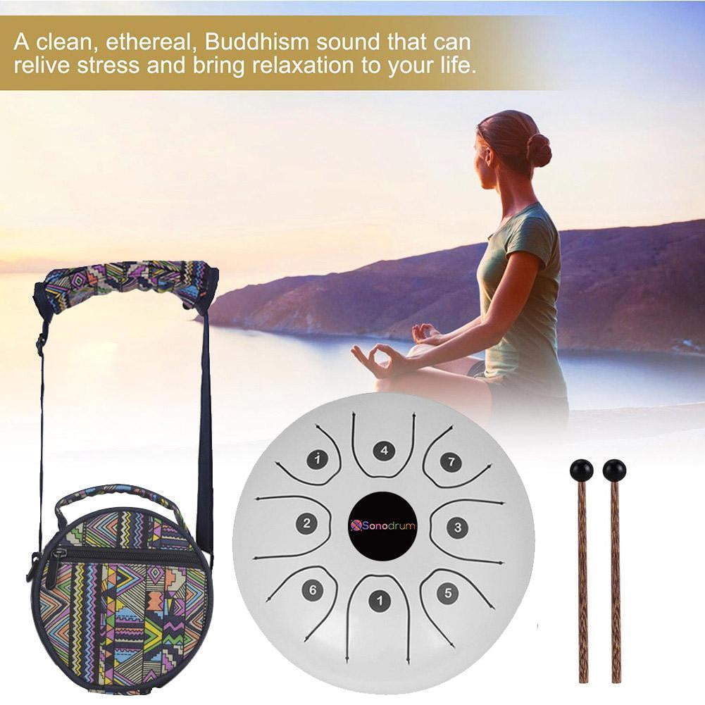 5.5 Inch Mini 8-tone Steel Tongue Drum C Key Percussion Instrument Hand Pan