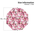 thumbnail image 2 of Picia Rose Rabbit Printed Leather Coasters for Drinks, 4" Drink Coasters Set of 4 for Tabletop Protection, Handmade Luxurious Home Décor and Housewarming Gift -Octagon, 2 of 6