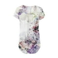 thumbnail image 6 of ZVAVZ Trendy Tops for Women 2025, Womens Tops Summer Floral Tunic Short Sleeve Henley Tshirt Hide Belly V Neck T Shirts Casual Blouses for Leggings, 6 of 7
