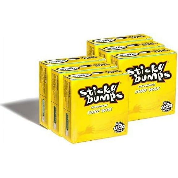 Original tropical surf wax- 6 Pack | Long-Lasting Surfboard Wax | Great Bump Building for Surfing | Non-Toxic, Nature-Safe | For Surfboard surf wax. For Temps 75°F / 28°C and above.