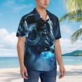 thumbnail image 2 of Lsque Celestial Ram Night Sky pattern Hawaiian Shirt for Men, Unisex Summer Beach Casual Short Sleeve Button Down Shirts-XX-Large, 2 of 9