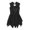 Black, variant on Aislor Kids Girls High-Low Chiffon Sequined Lyrical Dance Leotard Dress Ballet Modern Contemporary Dancewear