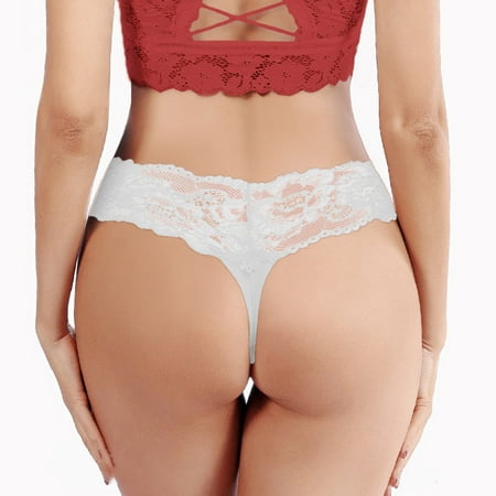 

Aayomet Women S Panties Fashion Lace Lingerie Underwear Lace Bow Pants Lace Low Waist Underwear White M