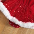 thumbnail image 6 of Newborn Baby Girl Christmas Santa Romper Dress Long Sleeve Velvet Bodysuit Dress Headband 2Pcs Outfit Infant Xmas Clothes Set, 6 of 8