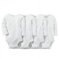thumbnail image 2 of Carter's WHITE Baby Boys or Baby Girls 4-Pack Long Sleeve Bodysuits, US 18 Mos, 2 of 3