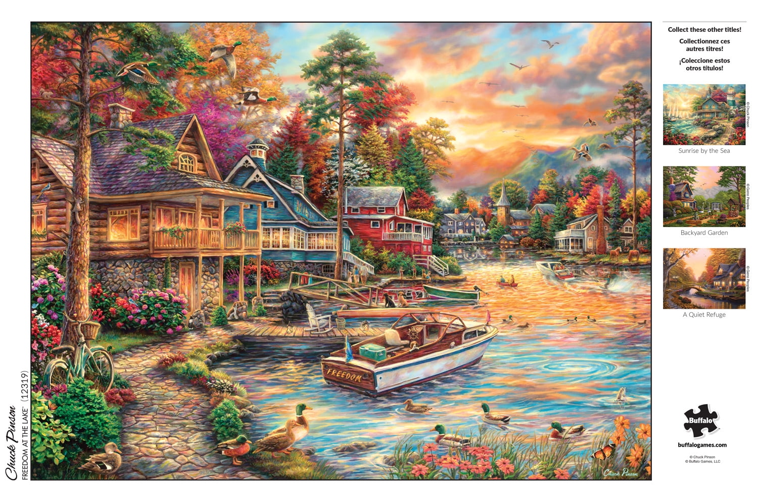 Buffalo Games 1000-Piece Chuck Pinson Freedom At The Lake Interlocking Jigsaw Puzzle