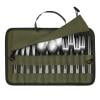 thumbnail image 1 of Bolsa de cubiertos para acampar Juego de cubiertos de Picnic de acero inoxidable bolsa de cubiertos para acampar organizador de cubiertos para acampar duradero incluye tenedores cucharas palillos JShteea El nuevo, 1 of 9