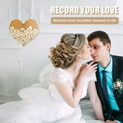 Hvxrjkn Wedding Guest Book Kit,Wooden Heart Shape Guest Book Drop Box with 60 Hearts,and a Frame Box for Weddings Anniversary