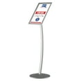 thumbnail image 2 of M&T Displays Curved Menu Board, 11x17 inch Silver Pedestal Sign Holder Floor Standing Aluminum Front Loading Easy Open Poster Message Advertisement Holder for Restaurant Cafe Hotel (10-Pack), 2 of 6