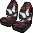 thumbnail image 7 of FOR U DESIGNS Butterfly Rose Pattern Car Seat Covers Breathable Car Seat Cover Protector Set for Front Seat, 2 PCS Stretchy Auto Interior Covers Fit for SUV, Truck, Van, 7 of 7