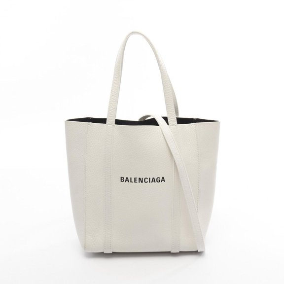Pre-Owned Balenciaga EVERYDAY XXS Tote Bag, Leather, Women's, White, 551815 (Good)