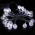 thumbnail image 1 of Guirnalda de luces solares marroquíes para exteriores, 7 m, 50 LED, 8 modos ajustables, impermeable, ideal para jardín, patio, casa, Navidad, boda y fiesta (blanco), 1 of 5