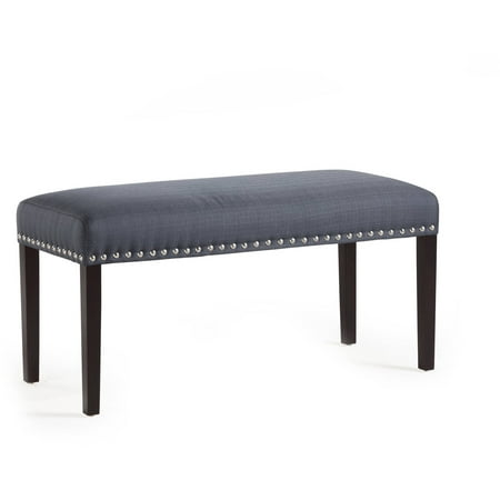 DHI Nice Nailhead Upholstered Dining Bench, Multiple Colors