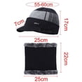 thumbnail image 2 of ZOELNIC Men Winter Warm Hat Scarf Set Knit Visor Beanie Fleece Lined Beanie with Brim Cap, Wine Red, 2 of 4