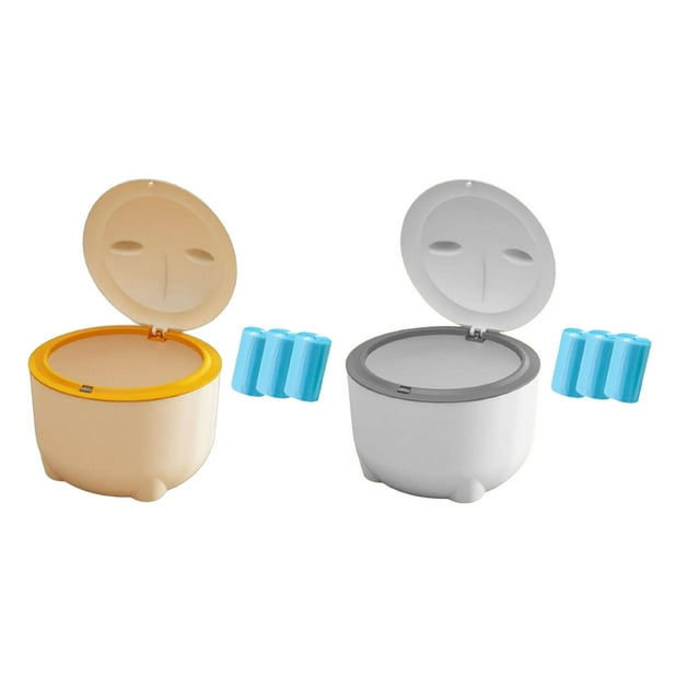 2 Cubos De Arena Para Gatos Con Tapa Y Bolsas De Basura Para Animales Pequeños