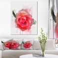 thumbnail image 1 of Beautiful Red Rose Watercolor - Floral Canvas Art Print, 1 of 4