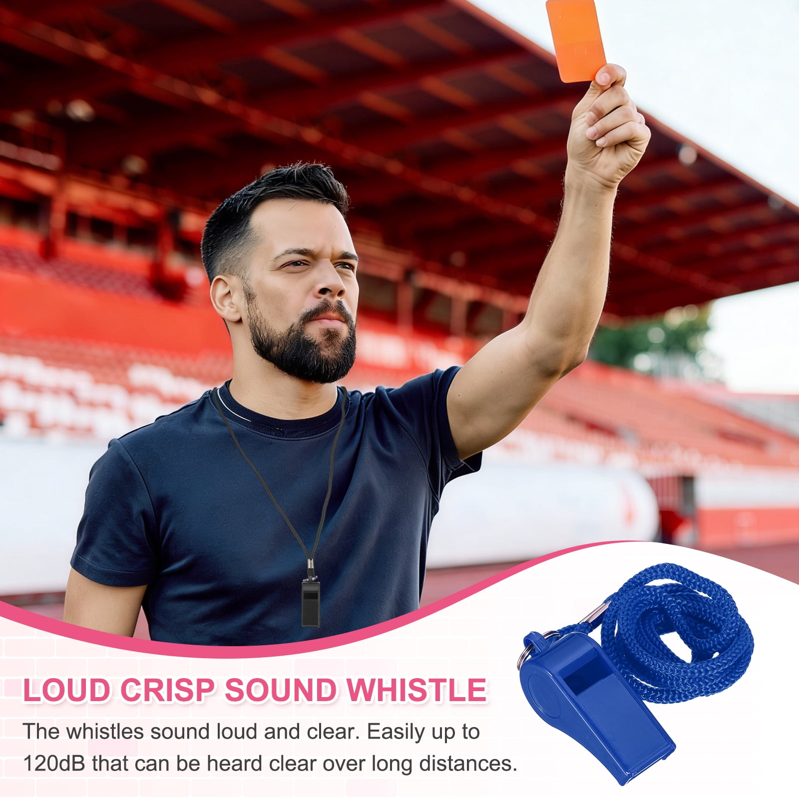 Uxcell Plastic Whistles with Lanyard, Training Sports Gather Whistles Loud Crisp Sound Colorful Bulk Whistle 36 Pcs & Blue -Fitting for (Coaches/Referee/Outsides/Team Events)