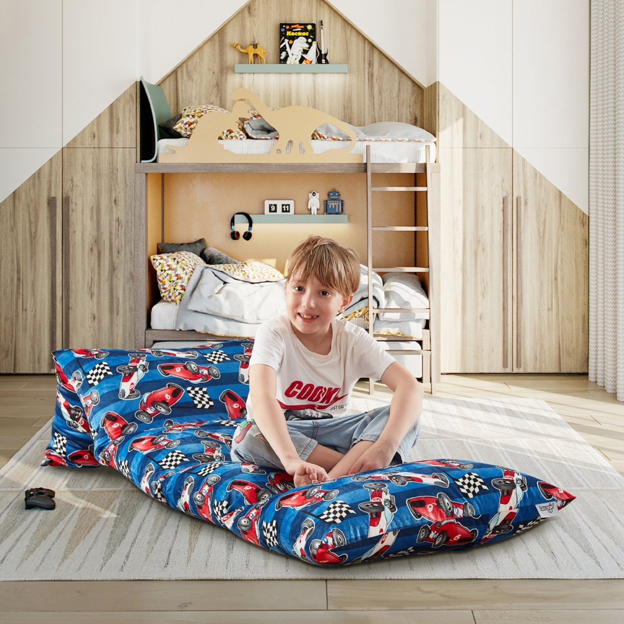 Loungie Floor Pillow CoverMicrofiberNap MatRequires 5 Standard Twin