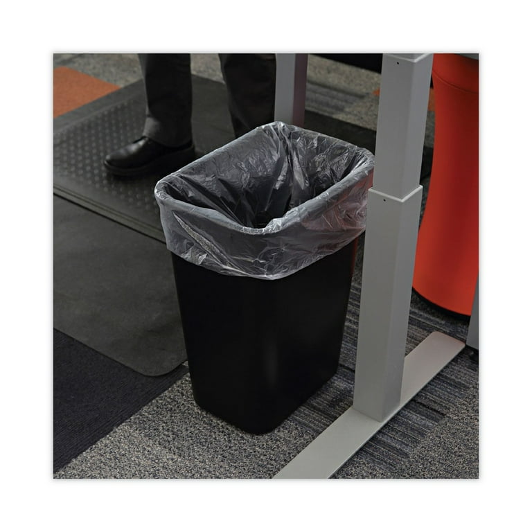 Boardwalk 41 Quart Black Plastic Trash Wastebasket - Durable, Soft