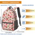 thumbnail image 3 of Strawberry and Leaf Pink Pattern 17" School Backpacks for Teens,Waterproof Oxford Fabric,S-Shape Padded Straps for School,Travel,Hiking,Camping, 3 of 6